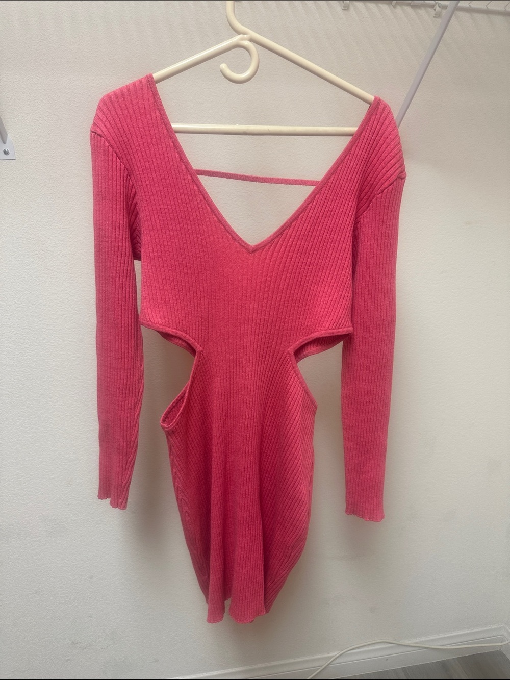 Pink cut out dress.
